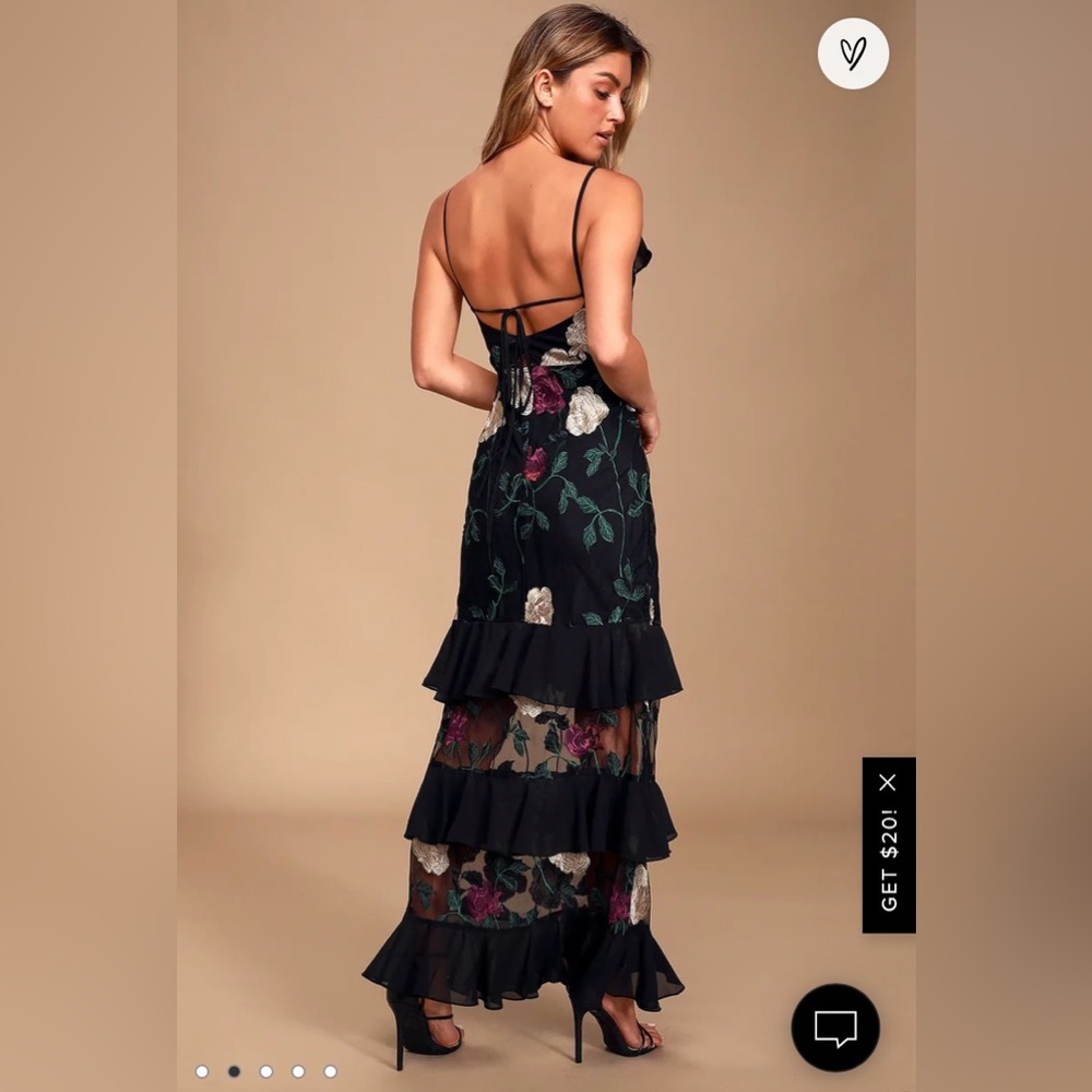 Lulus Black/Floral Dress